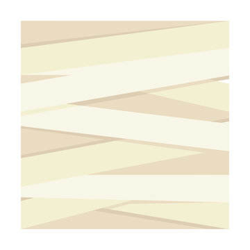 Flat vector illustration of beige mummy bandages wrapped in a square shape for Halloween decor