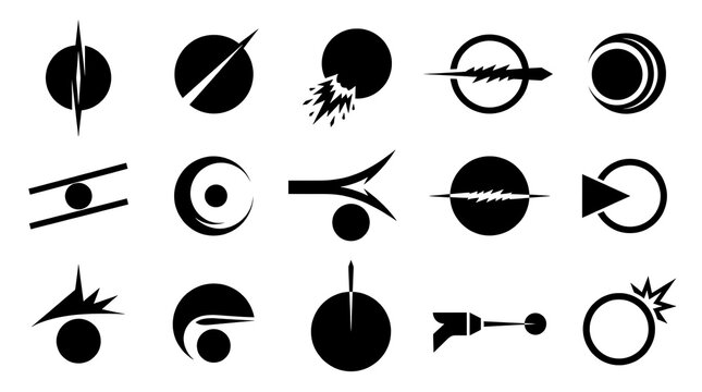 Japanese Kanji Symbol Collection, Calligraphy Art Elements, Zen Brush Strokes, Logo Design Graphics, Vector Silhouettes, Ink Texture Icons