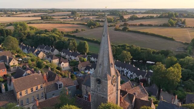 Fly around a Wiltshire clock tower