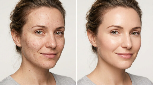 Before and After Skin Transformation: Imperfect vs. Flawless Complexion