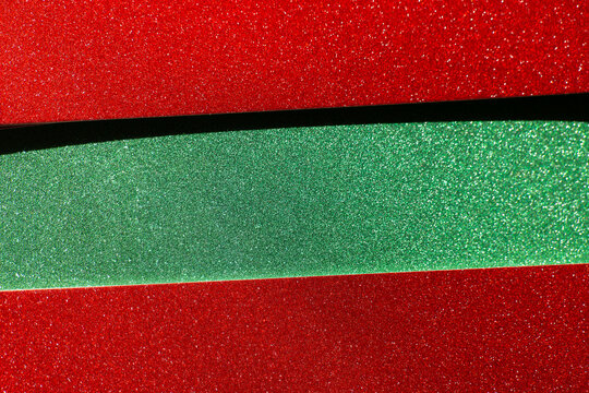 glitter advertising banner. Red and Green Glitter Christmas Sale Banner Background.Christmas glitter holiday design.
