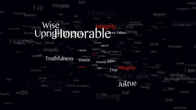INTEGRITY Endless Keywords Animation, Background, Loop
