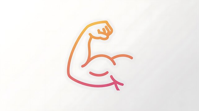Strong arm muscle icon with gradient color
