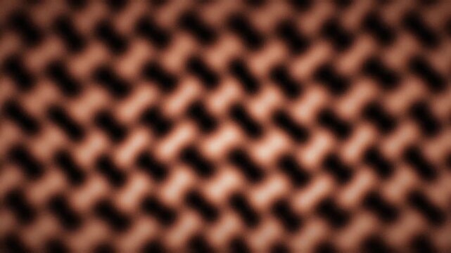 Seamless loop of an abstract geometric weave pattern with grainy, soft focus and warm tonal look. Ideal as textured motion backdrop for titles and overlays.