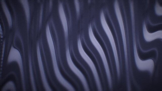 Seamless loop animation: blue liquid ink strata bend like zebra bands, with warped halftone distortion and a dark cinematic finish.