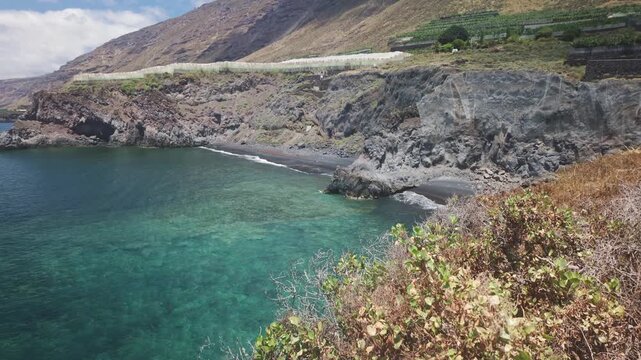 Turquoise Bay and Cliffs at Playa y Bajas de la Zamora