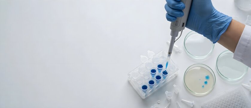 Laboratory researcher using equipment for clinical research and diagnostic testing