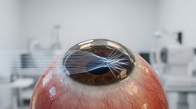 Keratoconus Awareness Medical Illustration of Cornea and Light Path