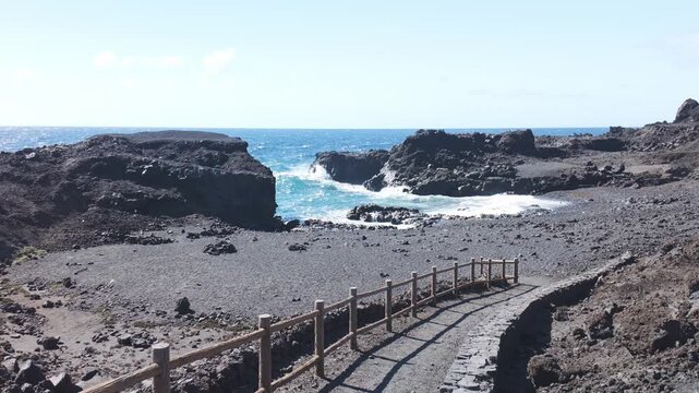 Volcanic Beach Footpath at Playita cerca de malpais y las cabras La Palma