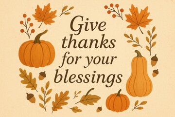 Naklejka premium Autumn gratitude themed illustration.