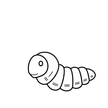 Cartoon caterpillar outline