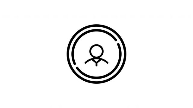 Person icon circle human design. Suitable for website buttons, user profiles, apps, and print publications with minimalist design.