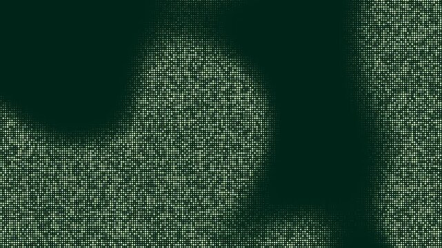 Abstract digital glitch background with green pixelated halftone pattern and data noise