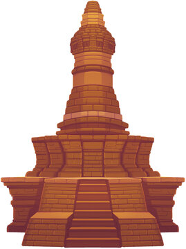 Candi Muara Takus Sriwijaya Buddhist Temple Illustration
