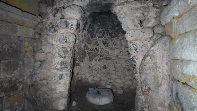 Forno da Santa stone chamber in Santa Marina de Augas Santas, Allariz, Ourense, Galicia, Spain, upward establishing tilt