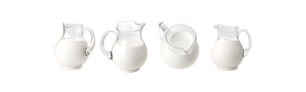 White Ceramic Milk Jugs Set
