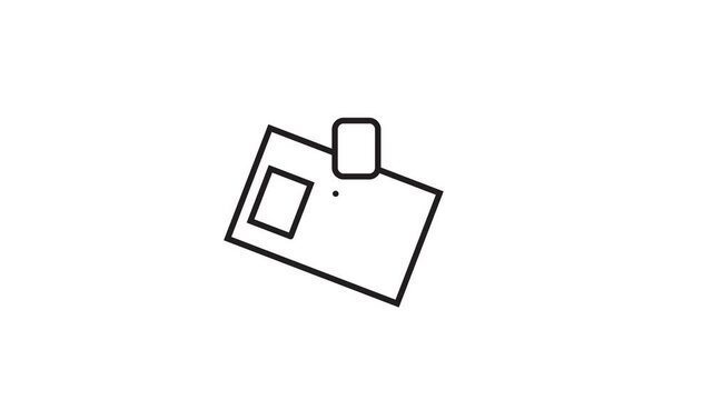 Simple line drawing of a badge on white background