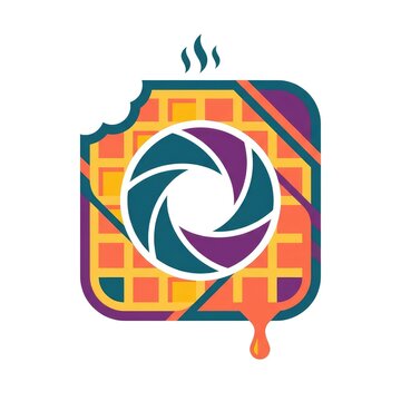 Vector icon of eating waffles