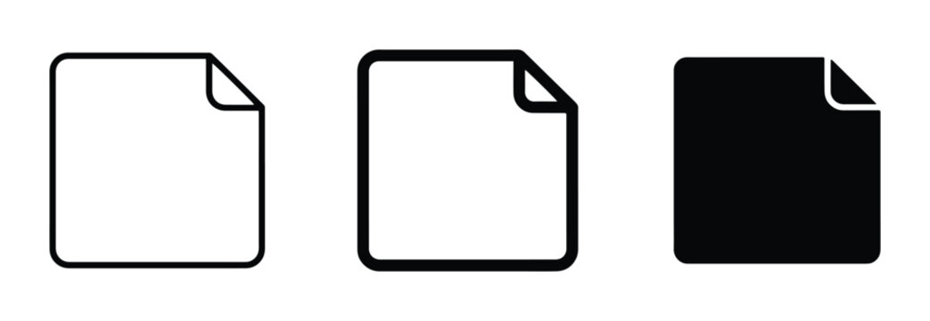 Document Icons, Blank Page Symbols, File Graphics, Vector Set