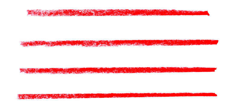 4 grunge Linien in rot gemalt mit einem Stift