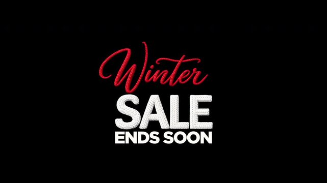 WINTER SALE NOW ON, END SOON, SHOP NOW graphic handwrite animates onto the screen textured text 4k hi res chroma key ready. Trending