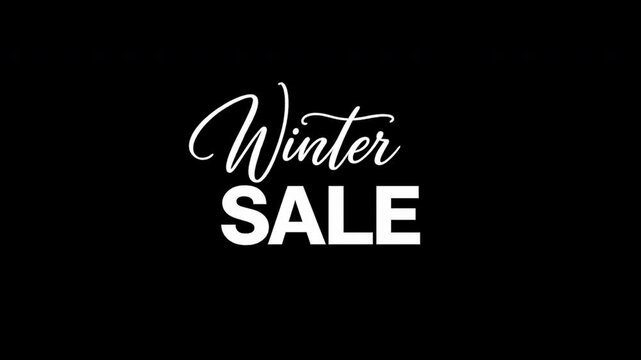 WINTER SALE NOW ON, END SOON, SHOP NOW graphic handwrite animates onto the screen textured text 4k hi res chroma key ready. Trending