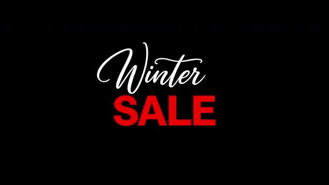 WINTER SALE NOW ON, END SOON, SHOP NOW graphic handwrite animates onto the screen textured text 4k hi res chroma key ready. Trending