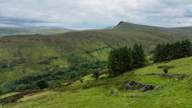 Ireland Landscapes cottage ruins in The Glens of Antrim lush green hillside remote wild Irish beauty