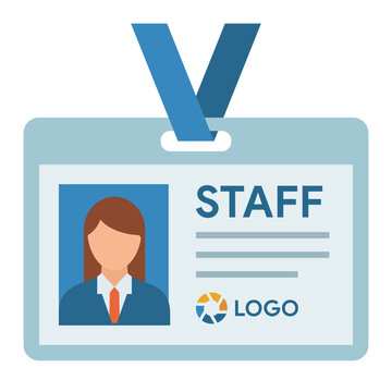 Staff ID card badge tag vector illustration