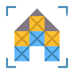 Fototapeta premium Structural Design Icon - Flat Color