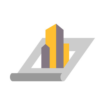 Architectural Drawing Icon - Flat Color