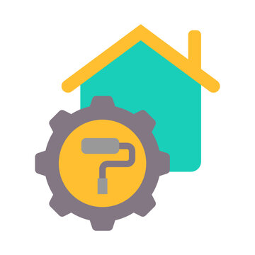 Building Maintenance Icon - Flat Color