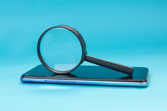 Closeup of Technology Device with Investigation Tool for Online Analysis