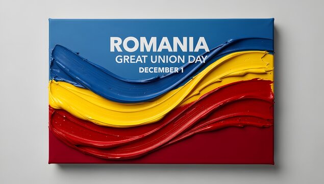 Creative Romania National Celebration Poster with Flag Colors