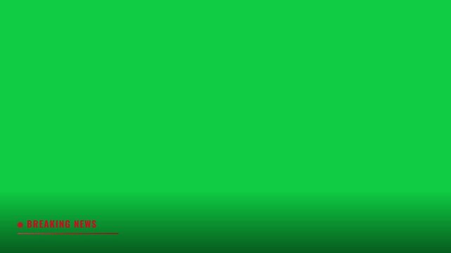 Minimal red breaking news lower third overlay with dot indicator on green screen background