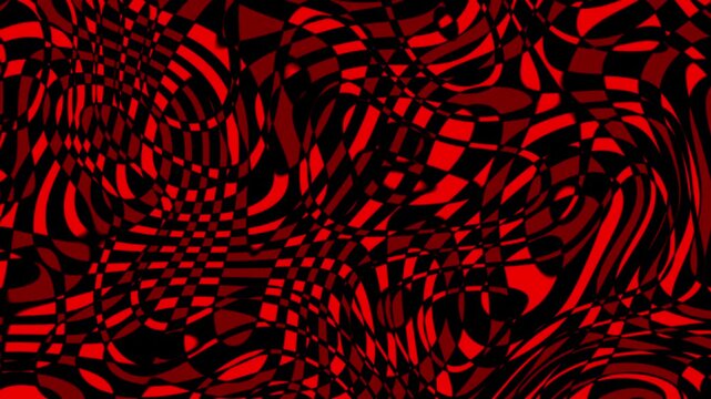 Abstract red and black chaos texture loop with swirling warped patterns