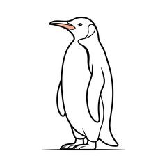 Fototapeta premium Cute King Penguin Antarctic Coloring Page for Kids