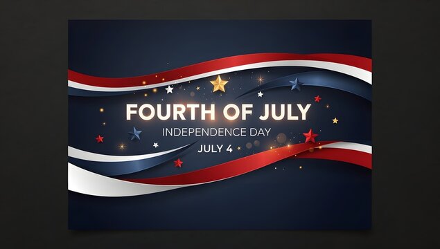 Elegant Fourth of July celebration graphic with patriotic design