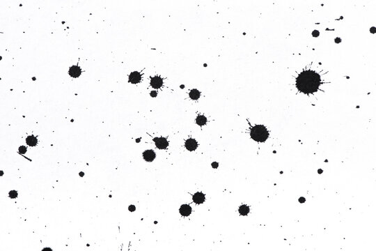 Black Ink Splatter on white Background