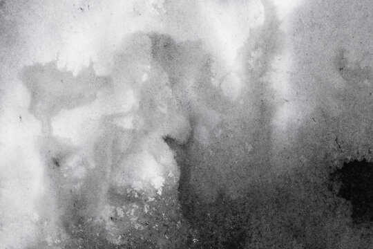 Abstract Black and White Ink Wash Fluid Background