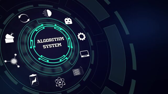 Visualizing automated data sorting and computational sequences through a modern algorithm system HUD dashboard design