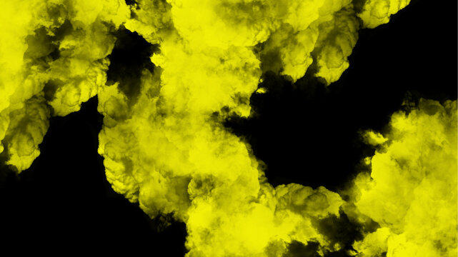 Abstract yellow smoke cloud background