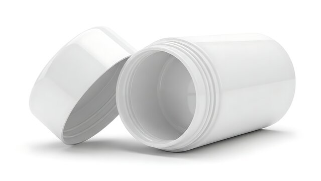 A white plastic container with its lid open