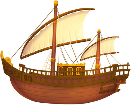 Sriwijaya Empire Merchant Ship Illustration