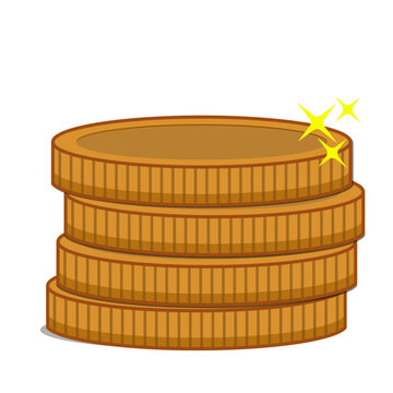 Stack of Shiny Gold Coins Vector Illustration