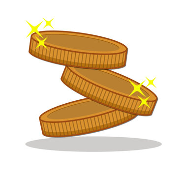 Cartoon Stack of Shiny Gold Coins Vector Illustration