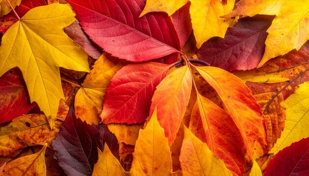 Bunte herbstliche Bl&auml;tter als dekorativer Hintergrund