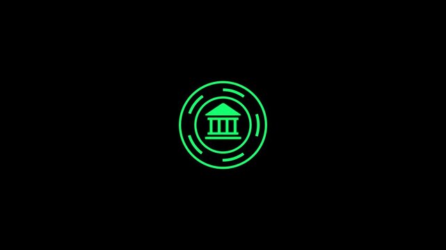 B2G model line animation. Ecommerce animated icon. Shaking head. Business to government. Public administration. Black illustration on black background. HD video with alpha channel. Motion graphic