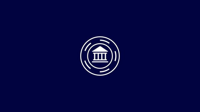 B2G model line animation. Ecommerce animated icon. Shaking head. Business to government. Public administration. Black illustration on white background. HD video with alpha channel. Motion graphic