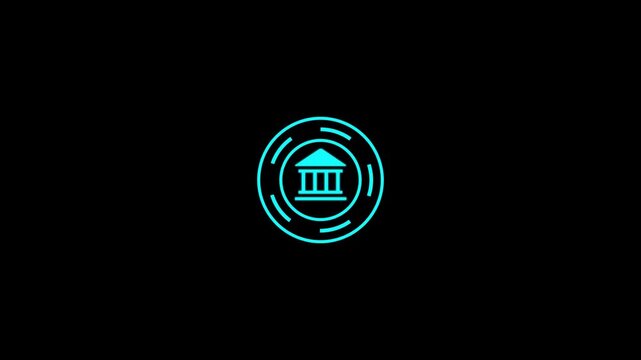 B2G model line animation. Ecommerce animated icon. Shaking head. Business to government. Public administration. Black illustration on black background. HD video with alpha channel. Motion graphic